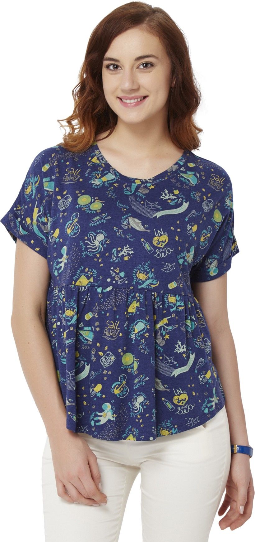 Chumbak Casual Short Sleeve Printed Women's Top